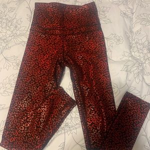 Electric Yoga Red/Black Leopard Workout Leggings